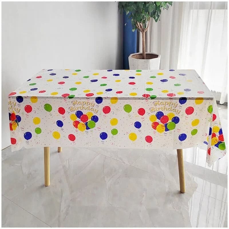 Fata de Masa, Flippy, din PEVA, Imprimeu Happy Birthday cu Baloane, 137 x 274 cm, Impermeabila, Fara Pete, Curatare Rapida — imaginea 6