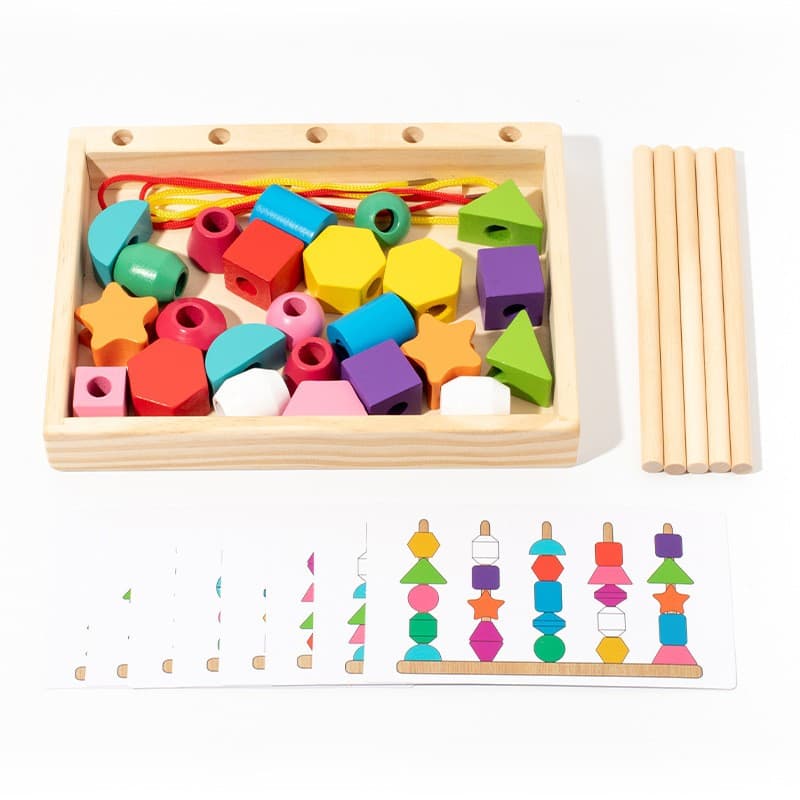 Jucarie Montessori de Sortat, Flippy, din Lemn, Forme Geometrice,+3 Ani, 25 de Piese, 21.5 x 16 x 3 cm, Multicolor — imaginea 2