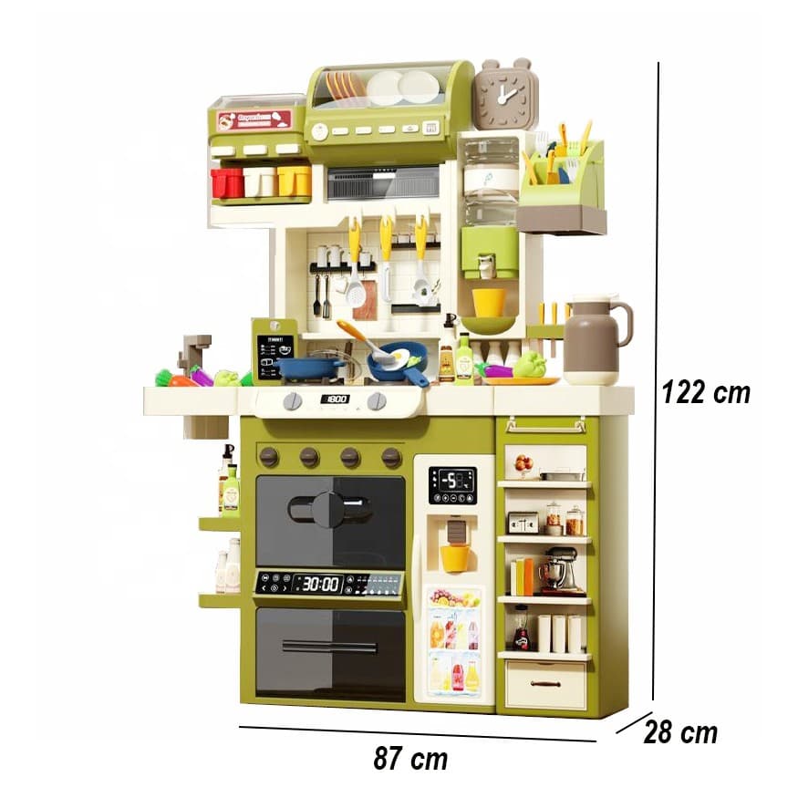 Bucatarie Multifunctionala pentru Copii, Flippy, cu Aburi, Lumini si Sunete Realiste, Chiuveta cu Circuit de Apa, Cuptor — imaginea 2