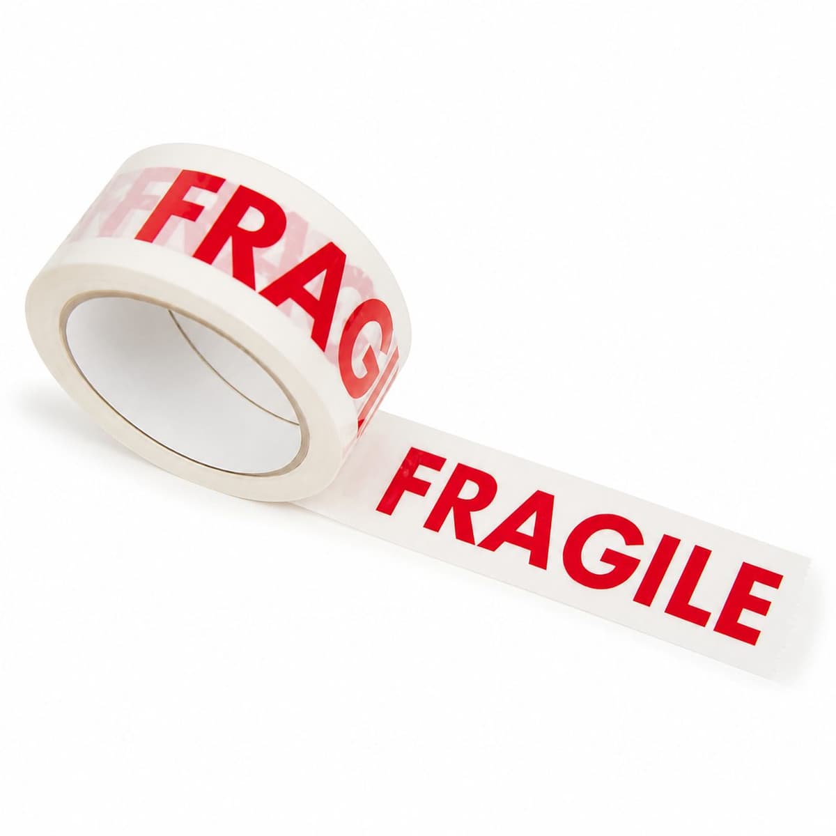 Rola Banda Adeziva Fragile pentru Ambalare si Sigilare Colete Sensibile, Low Noise, Derulare Silentioasa, Aderenta Ridicata, 50 mm x 66 m, Transparent