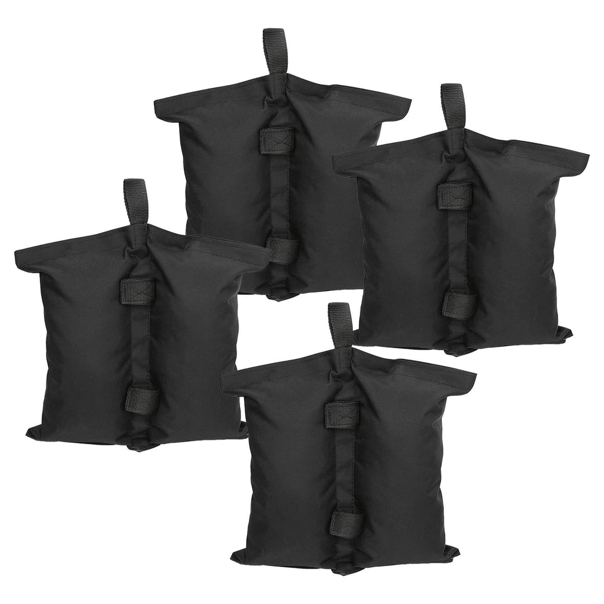 Saci de Ancorare Cort/Pavilion, Flippy, Set 4 Bucati, Saci cu 2 Buzunare pentru Stabilizarea Cortului, 48 x 35 cm, Negru