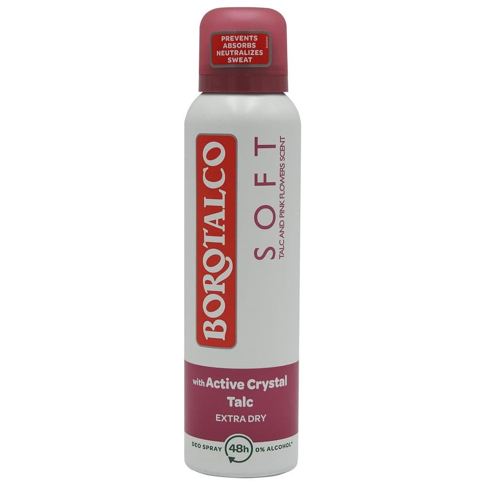 Antiperspirant Deodorant, Borotalco, 150 ml Soft Con Talco Cristalli Attivi
