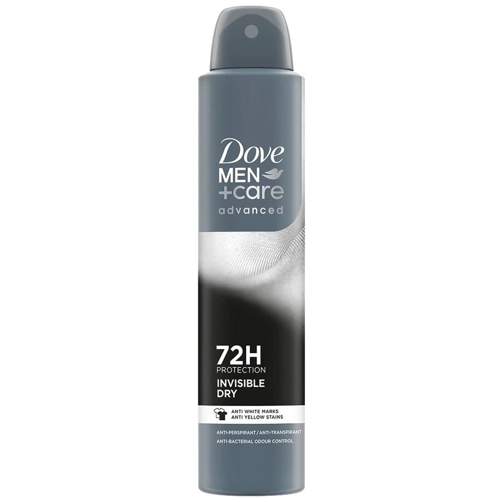 Antiperspirant Deodorant, Dove, 200 ml Advanced Men Invisible Dry 72H
