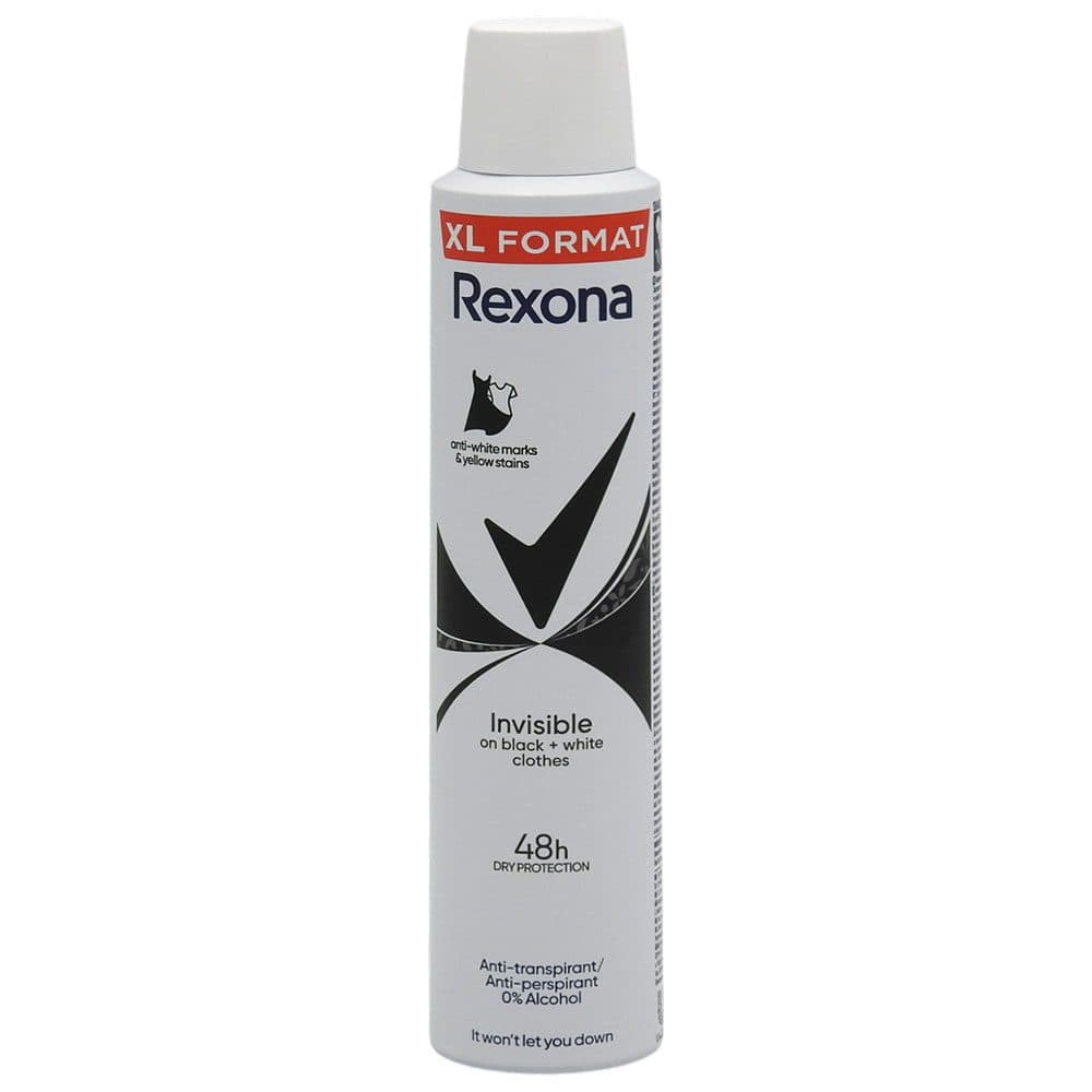 Antiperspirant Deodorant, Rexona, 200 ml Invisible Black si White