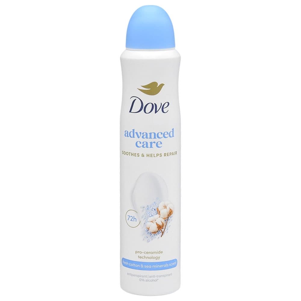 Antiperspirant Deodorant, Dove, 200 ml Advanced Care Fresh Cotton si Sea Minerals Scent