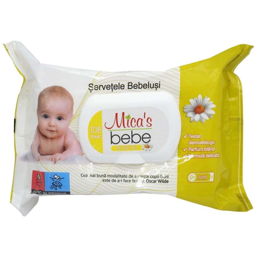 Servetele Umede, Micas, Bebelusi cu Capac 108 buc Musetel