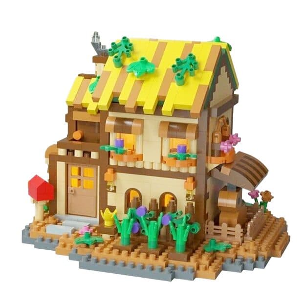 Set constructie, Flippy, Forest Log Cabin, din ABS, Model Casuta din Gradina, 834 piese, 12.2x10.2x9.6 cm, Multicolor