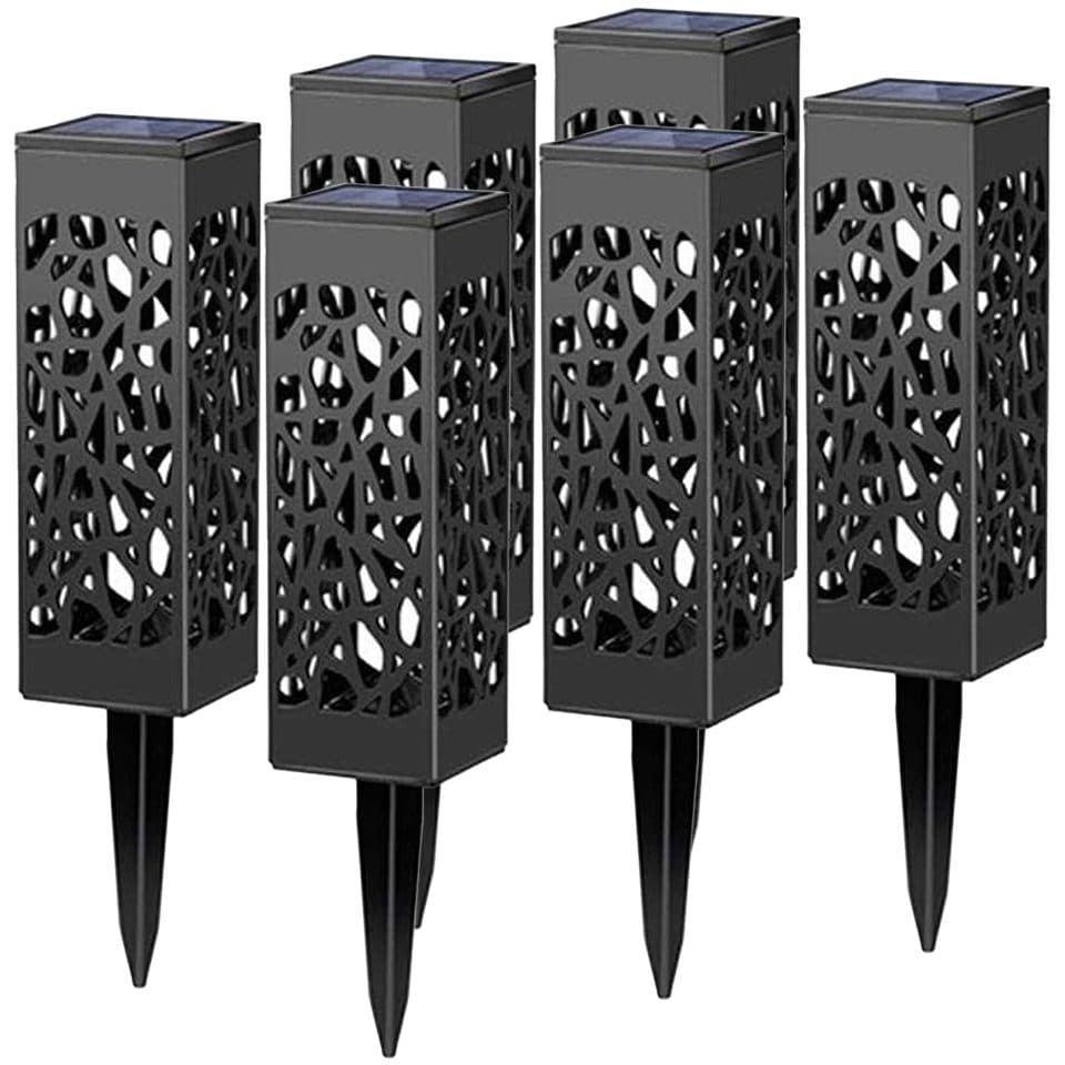 Lampa solara LED, Flippy, Set 6 Bucati, Tip Felinar, pentru Gradina, Inaltime 30.2 cm, putere 0.2W, 1.2V, 600mAh, Lumina Alb
