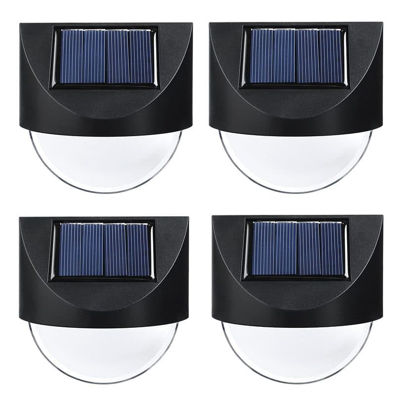 Aplica Solara LED pentru Gradina, Flippy, Set 4 Bucati, ABS/Policarbonat, Rezistent la Apa IP65, 1 LED, pentru gradina, casa, balcon, terasa, 1.2V, 600mah, 8.8 x 8.5 cm, Lumina Alb Rece, Negru