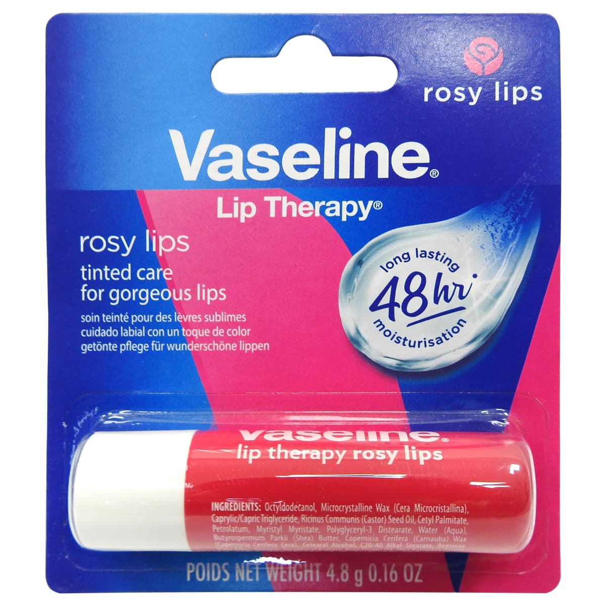 Balsam, Vaseline Lip, 4.8 g Rosy Lips