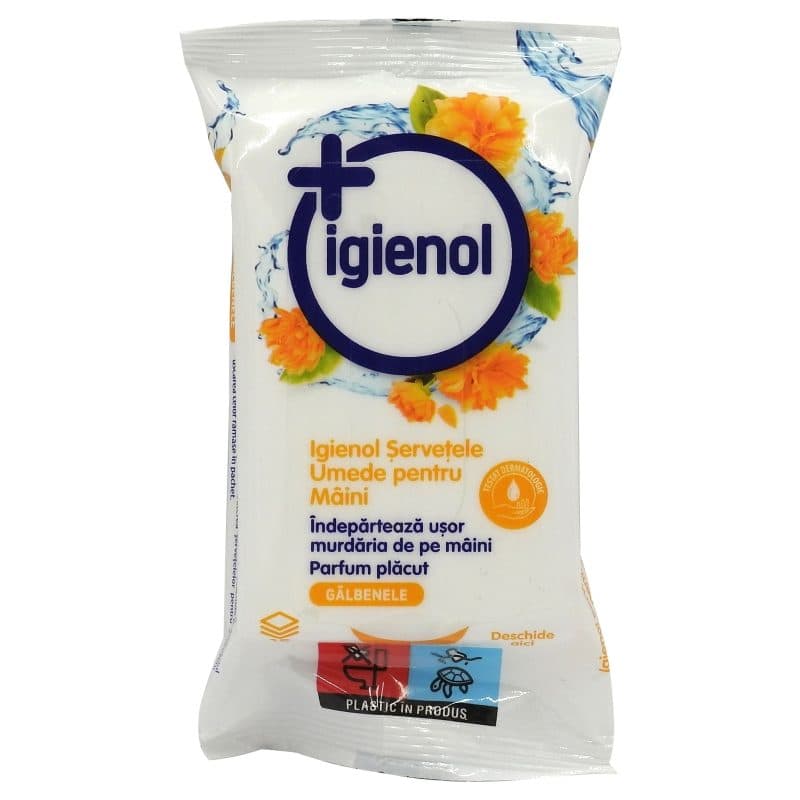 Servetele Umede, Igienol, Maini 15 buc Galbenele