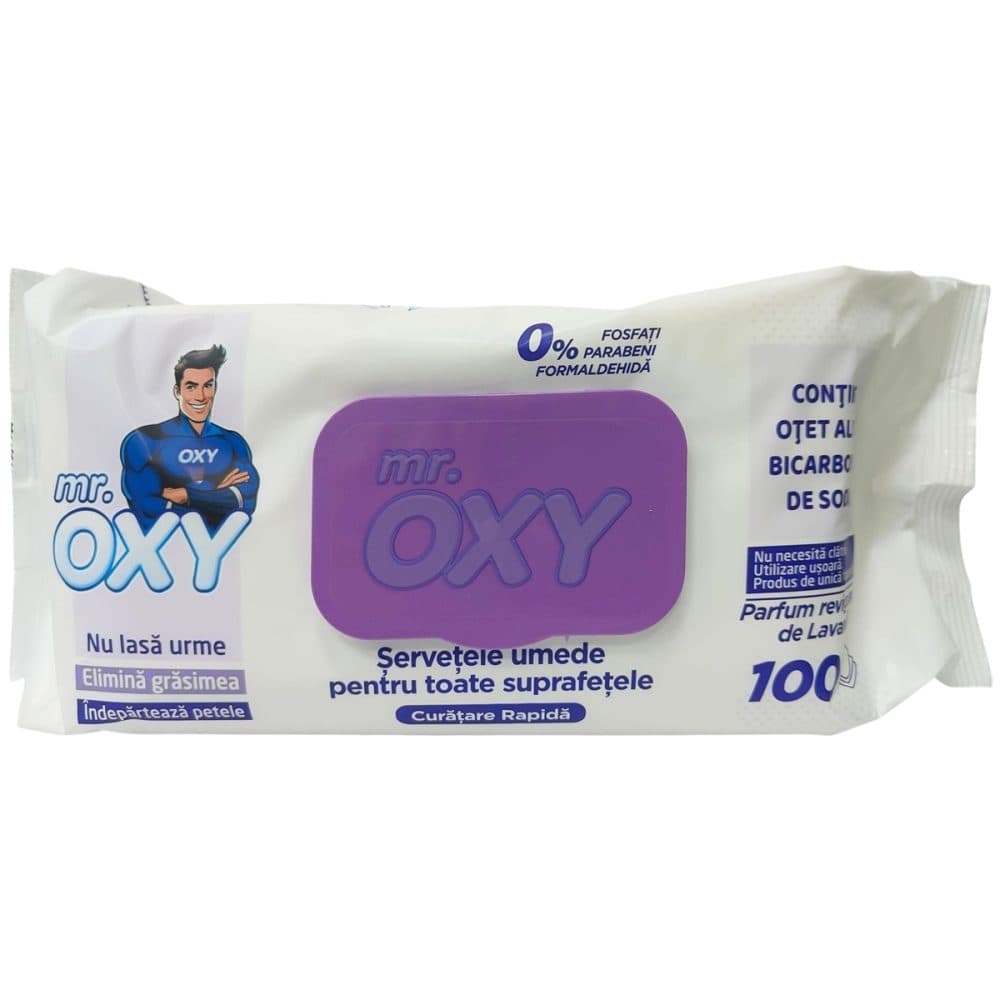 Servetele Umede, Mr. Oxy, Multisuprafete 100 buc Lavanda
