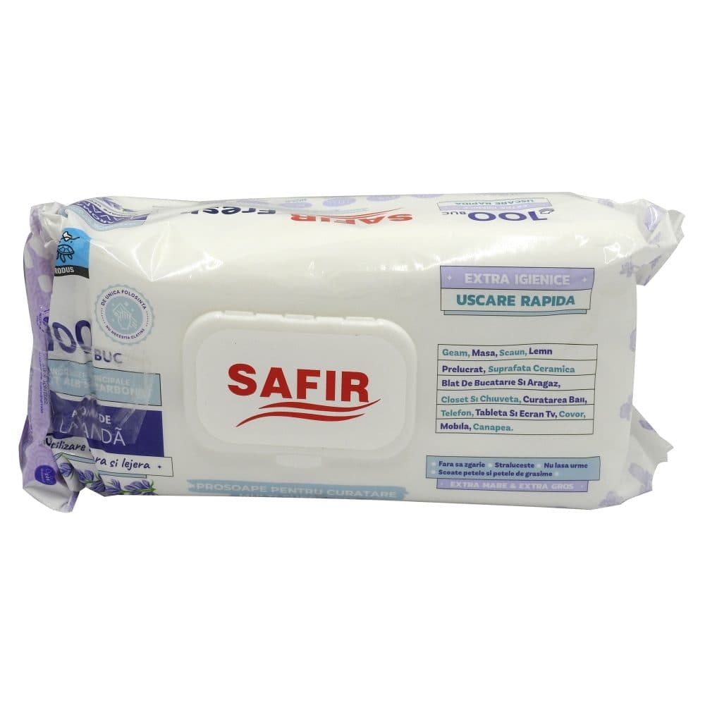 Servetele Umede, Safir, Multisuprafete Fresh Lavanda 100 buc