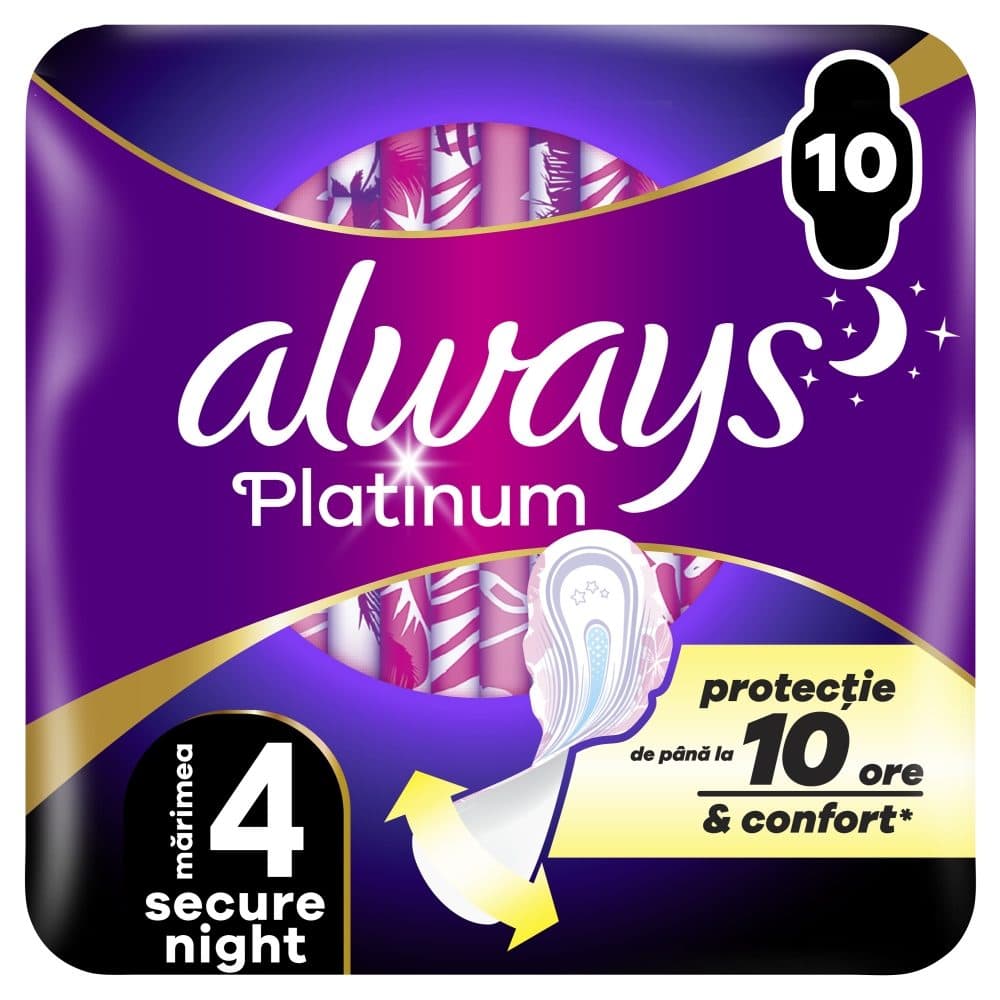 Absorbante, Always, 10 buc Ultra Platinum Secure Night