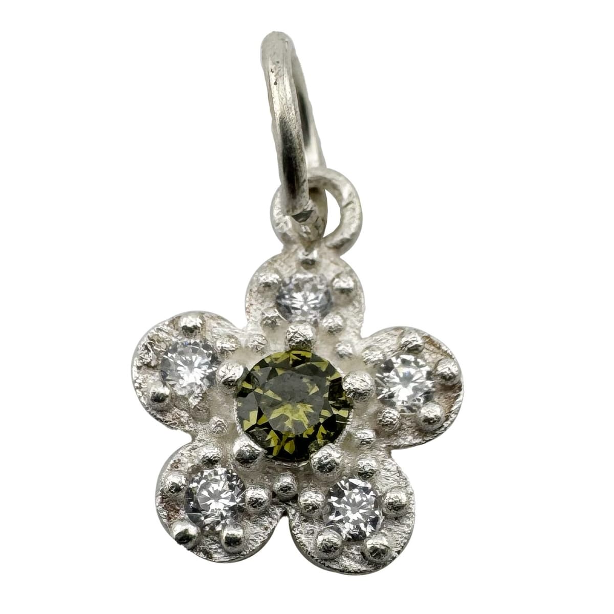 Pandantiv din Argint 925, Jolie Silver, pentru Dama, Model Floare Cu Pietre de Zirconiu Cubic, 1 x 1 cm, 0.9 g