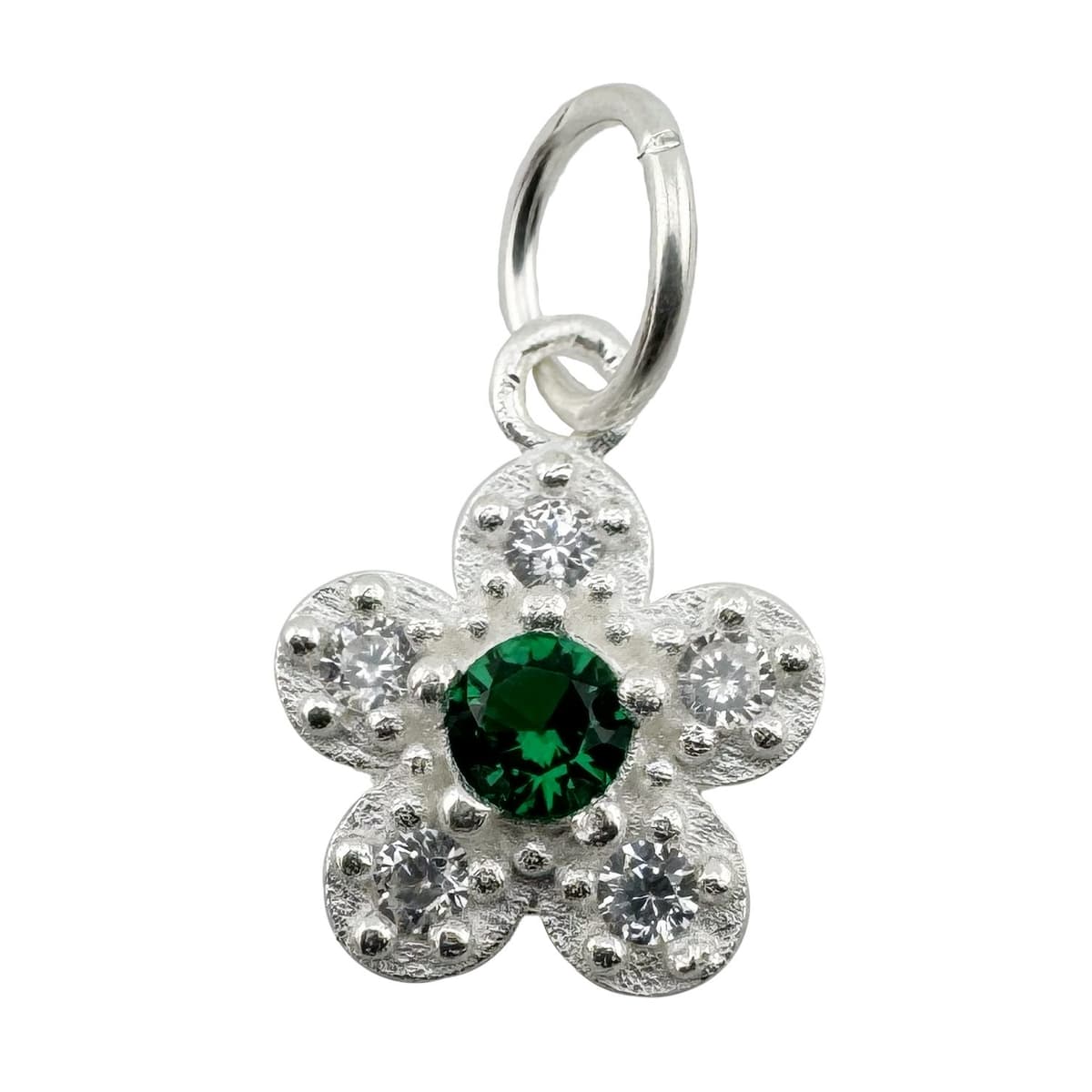 Pandantiv din Argint 925, Jolie Silver, pentru Dama, Model Floare Cu Pietre de Zirconiu Cubic, 1 x 1 cm, 0.9 g