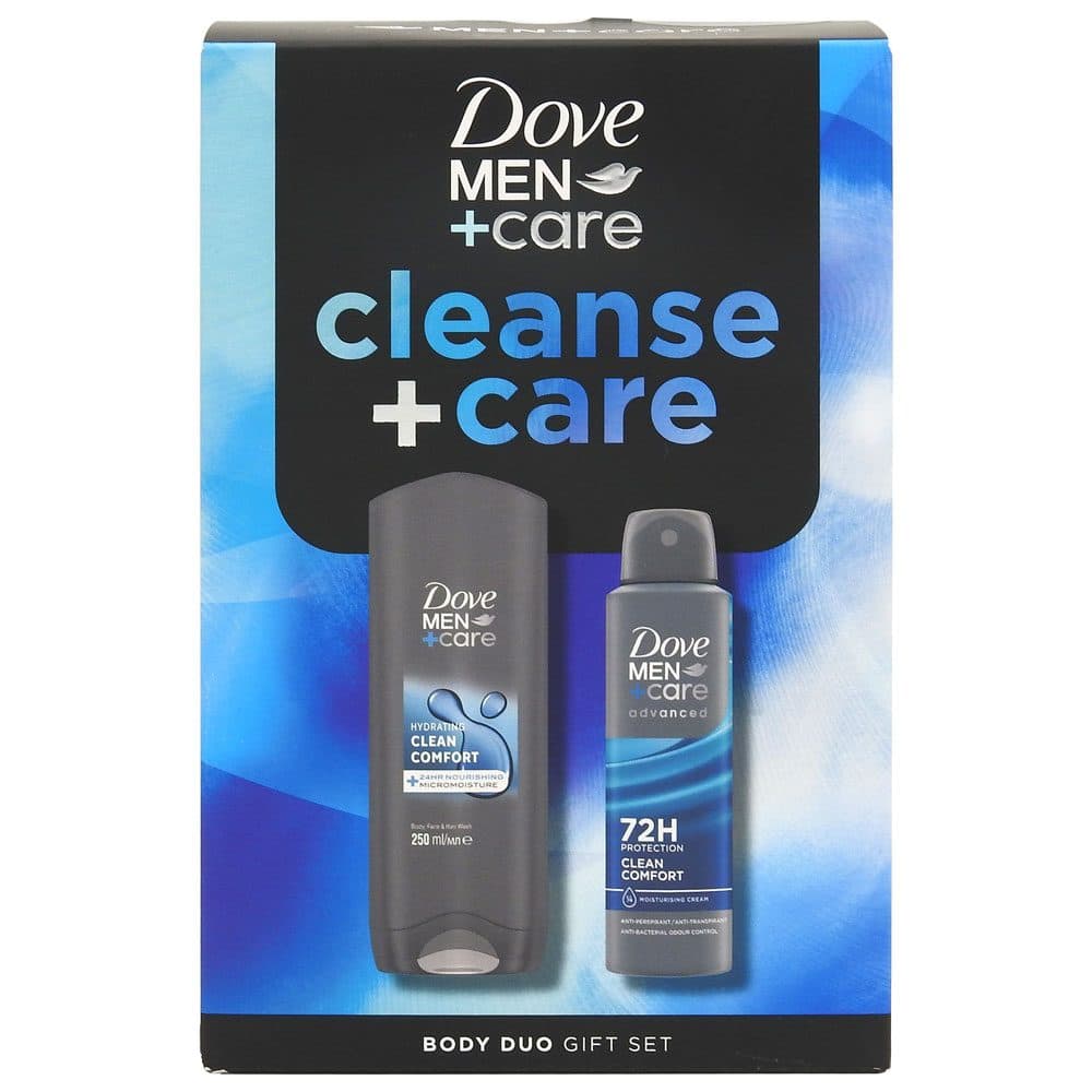 Caseta Cadou, Dove, Gel de Dus 250 ml, Deo150 ml Men Care Clean Comfort