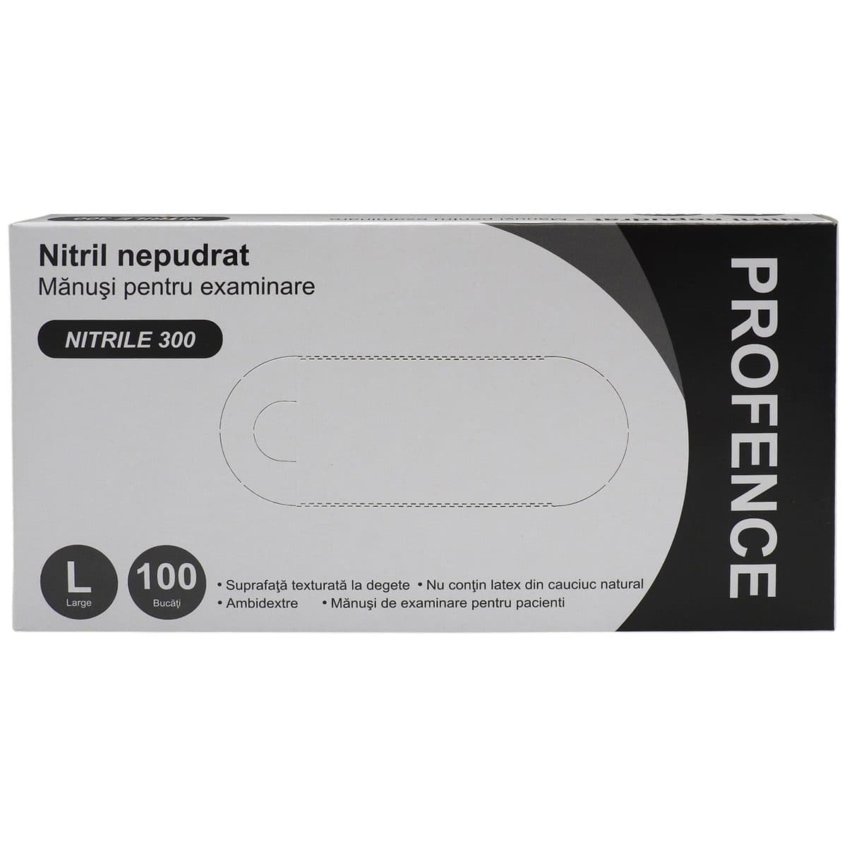 Profence Manusi Nitril Nepudrate Negre 100 buc L