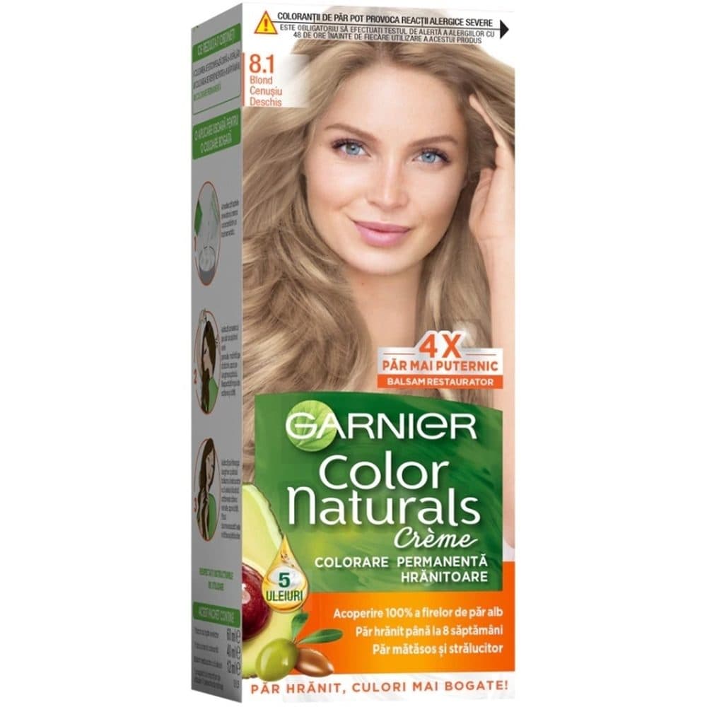 Vopsea pentru Par, Garnier Color Naturals, 8.1 Blond Cenusiu Deschis