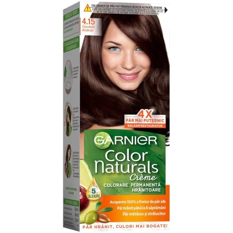 Vopsea pentru Par, Garnier Color Naturals, 4/15 Ciocolata Amaruie