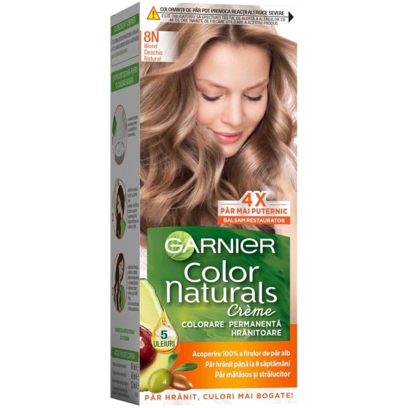 Vopsea pentru Par, Garnier Color Naturals, 8N Blond Deschis Natural