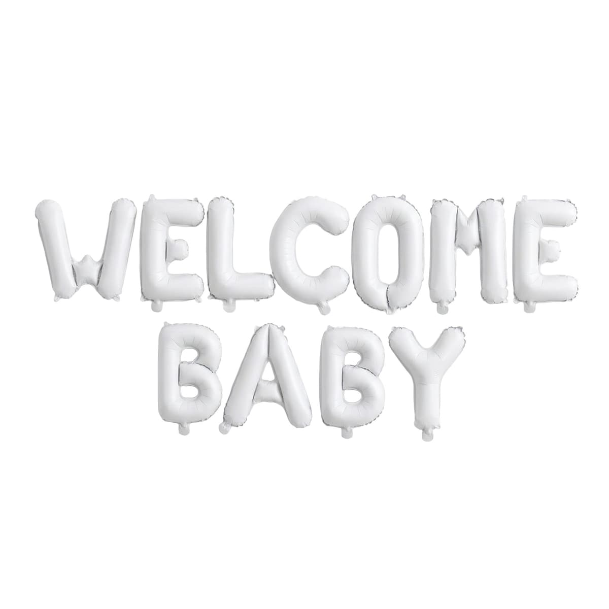 Set Baloane din Folie Metalizata, Flippy, Figurine Litere, Model Welcome Baby, Tema Aniversare, 40 cm, Ambalaj Individual