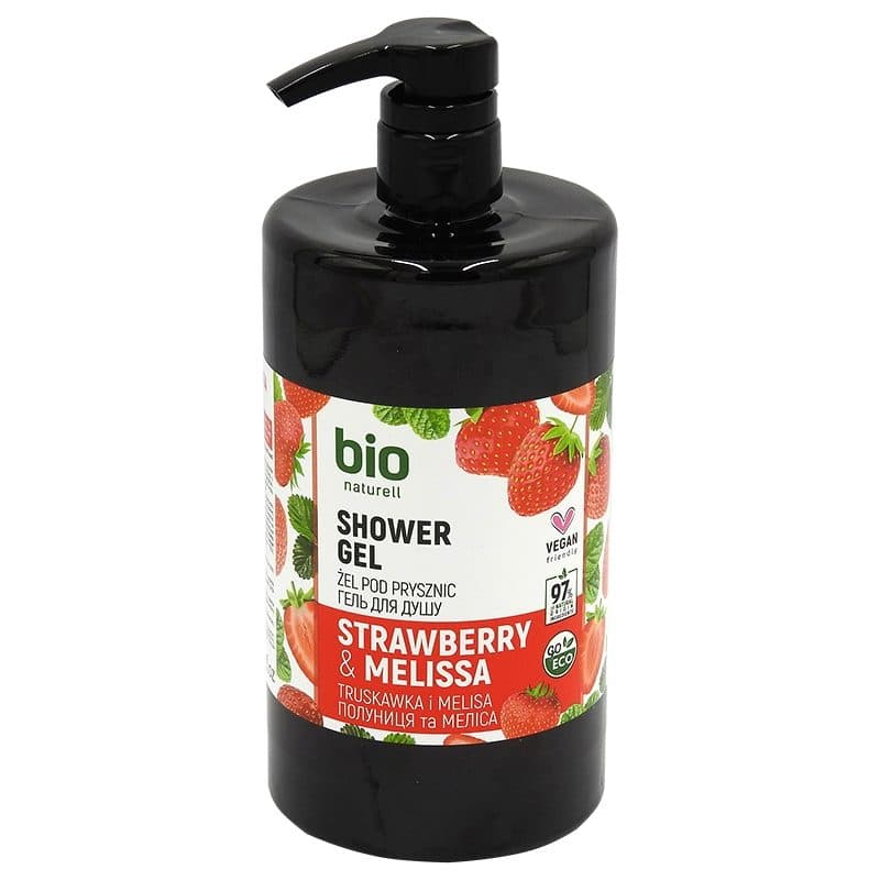 Gel de Dus cu Pompa, Bio Naturell, Strawberry si Melissa, 946 ml