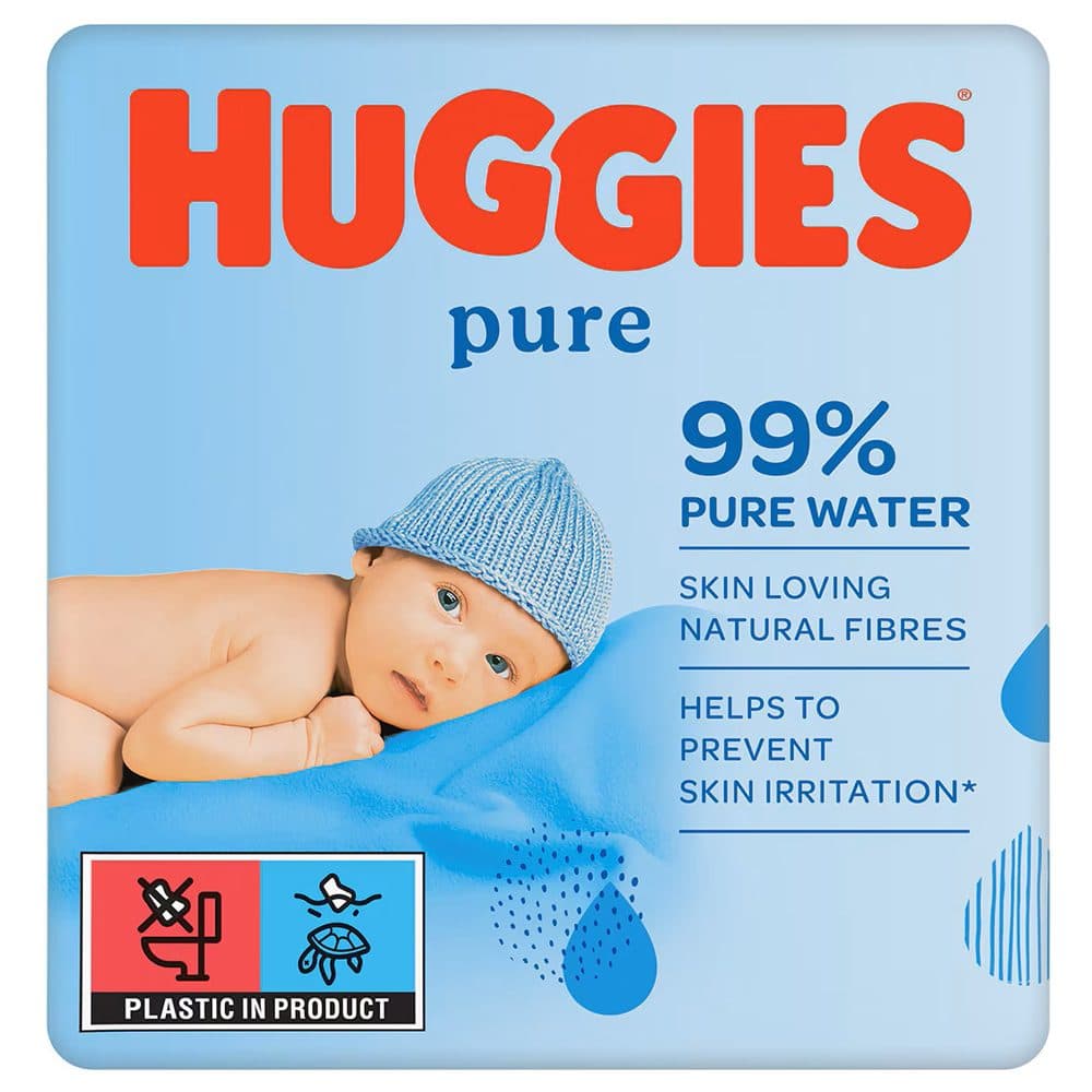 Servetele Umede, HUGGIES, Pure Water, Set 3 x 56 Bucati