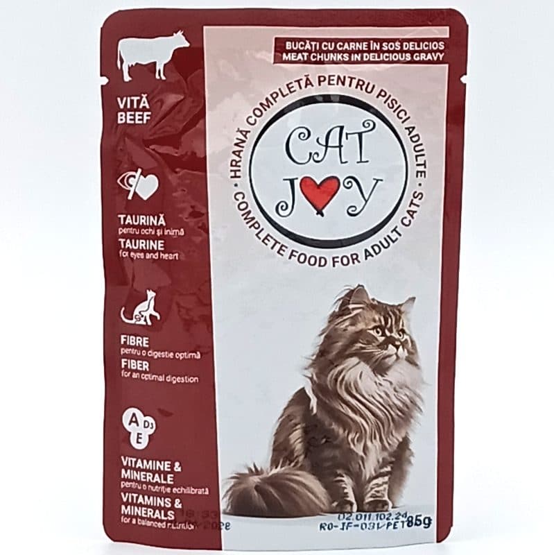 Hrana Umeda pentru Pisici in Sos, Cat Joy, Vita, Plic 85 g