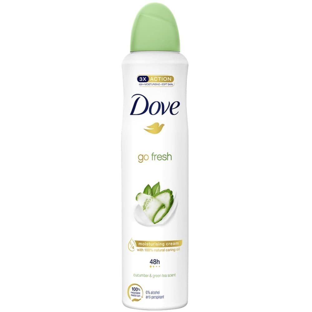 Antiperspirant Deo Spray, DOVE, Go Cucumber si Green Tea, 200 ml