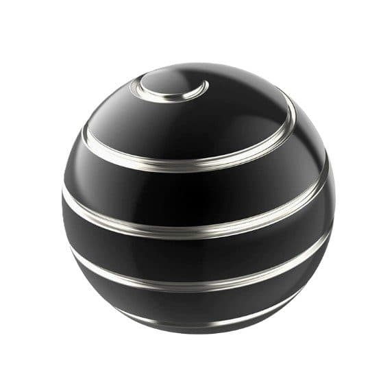 Sfera Fidget Spinner Metalic, Flippy, Corp Aliaj Zinc, Rulment Inox, Jucarie Antistres pentru Focus si Relaxare, Diametru 40 mm, Gadget pentru Birou, Scoala, Cadou pentru Copii si Adulti, Negru