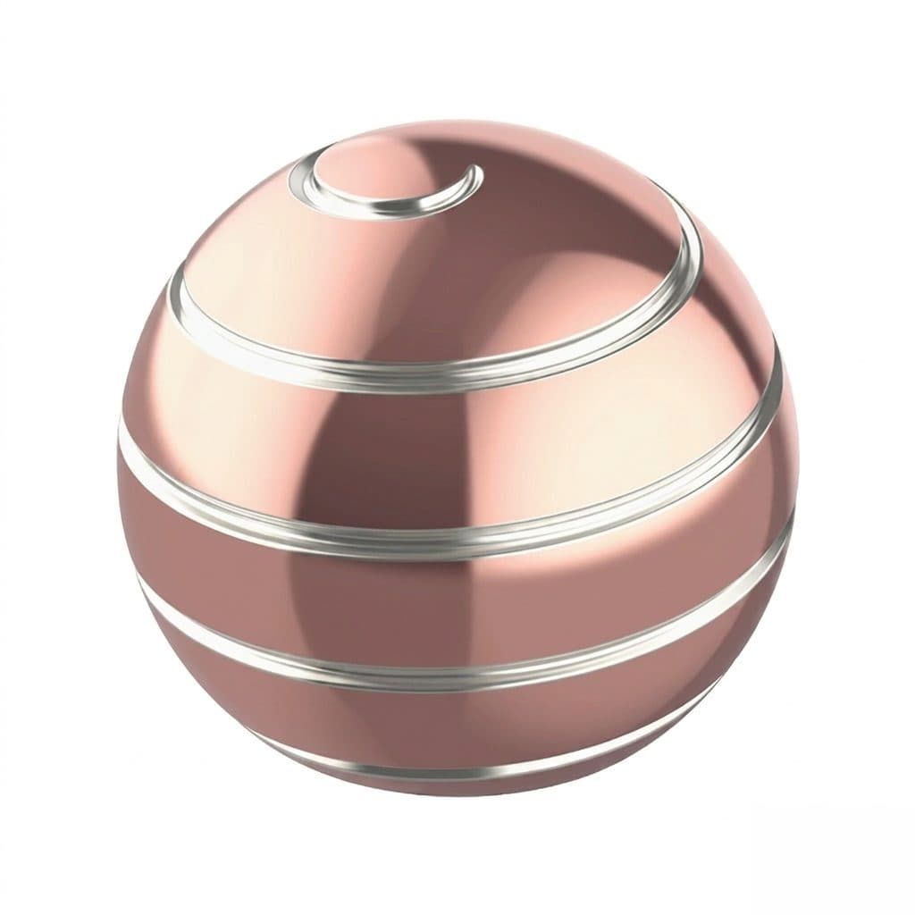 Sfera Fidget Spinner Metalic, Flippy, Corp Aliaj Zinc, Rulment Inox, Jucarie Antistres pentru Focus si Relaxare, Diametru 40 mm, Gadget pentru Birou, Scoala, Cadou pentru Copii si Adulti, Roz