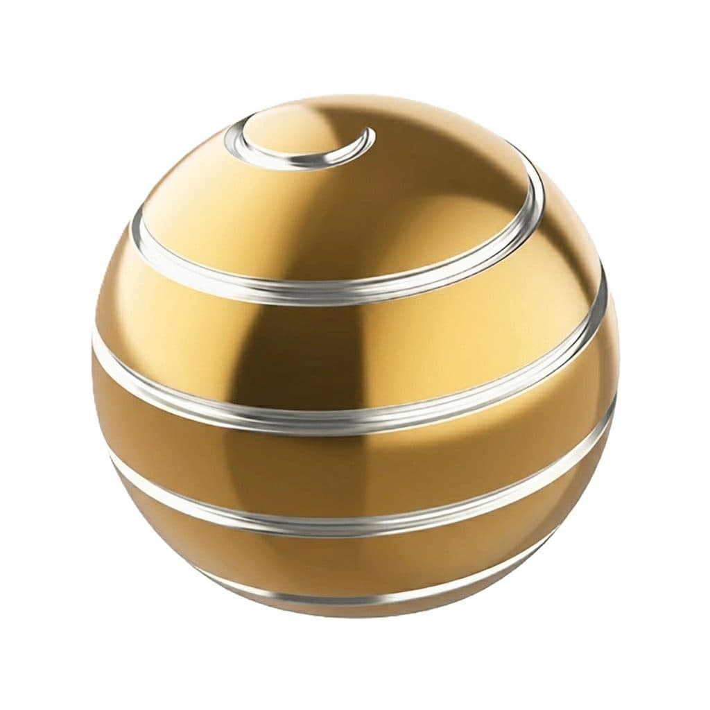 Sfera Fidget Spinner Metalic, Flippy, Corp Aliaj Zinc, Rulment Inox, Jucarie Antistres pentru Focus si Relaxare, Diametru 40 mm, Gadget pentru Birou, Scoala, Cadou pentru Copii si Adulti, Auriu