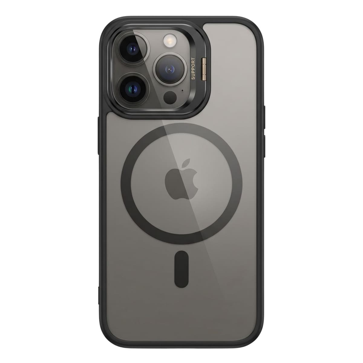 Husa de Protectie Telefon, Flippy, Compatibila cu iPhone 17 Pro Max, MagSafe, Acrylic, Suport Metalic Protectie Camera