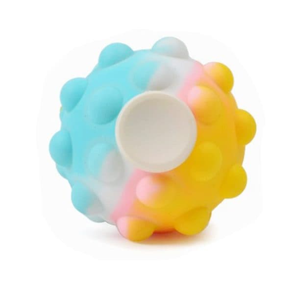 Fidget Spinner Pop It 3D tip Minge Senzoriala, Flippy, Jucarie Rotativa Anti-stres, pentru Copii si Adulti, Multicolor, 6 cm, Model Galben