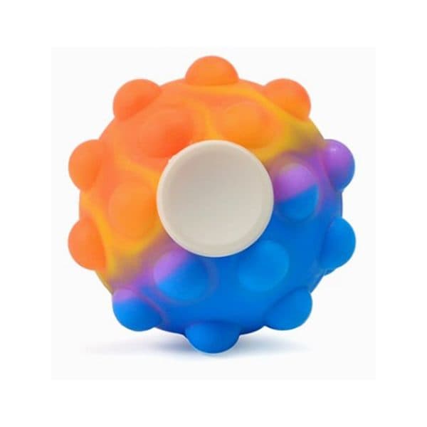 Fidget Spinner Pop It 3D tip Minge Senzoriala, Flippy, Jucarie Rotativa Anti-stres, pentru Copii si Adulti, Multicolor, 6 cm, Model Portocaliu