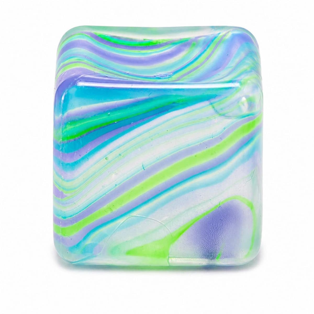 Cub Fidget 3D de Gheata, Flippy, Jucarie Antistres din Maltoza, 70 g, 3.5x3.5x3.5 cm, Comprimabil cu Revenire Lenta, Verde