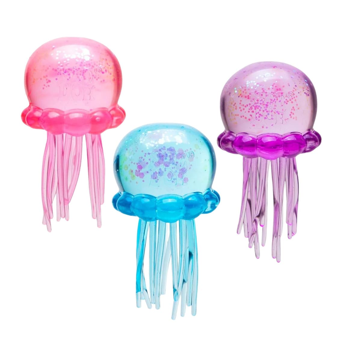 Jucarie Senzoriala Squishy, Flippy, Model Meduza cu Sclipici, 1 Bucata, Jucarie Antistres Comprimabila pentru Copii si Adulti, Textura Super Solida, 9 x 4.7 cm, Culoare Aleatorie