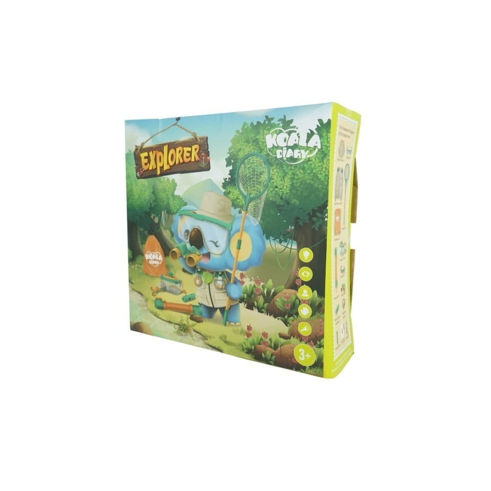 Set camping micutul explorator pentru exterior, 3 accesorii vestimentare, 9 ustensile de joaca, 8 carti educative cu