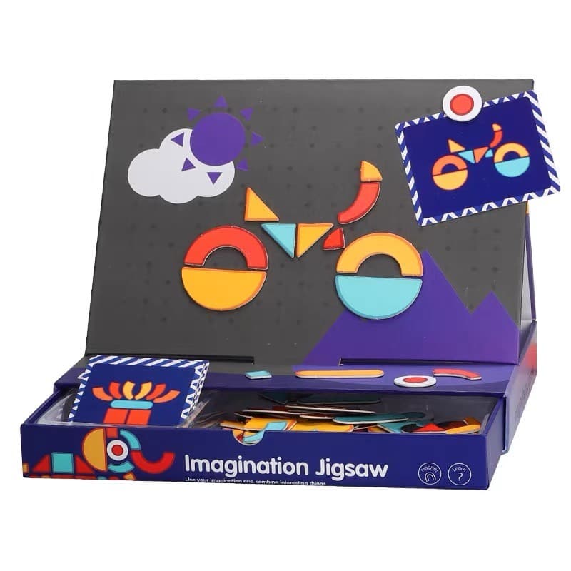 Carte magnetica educativa, Flippy, 2 in 1, Puzzle creativ, 129 piese