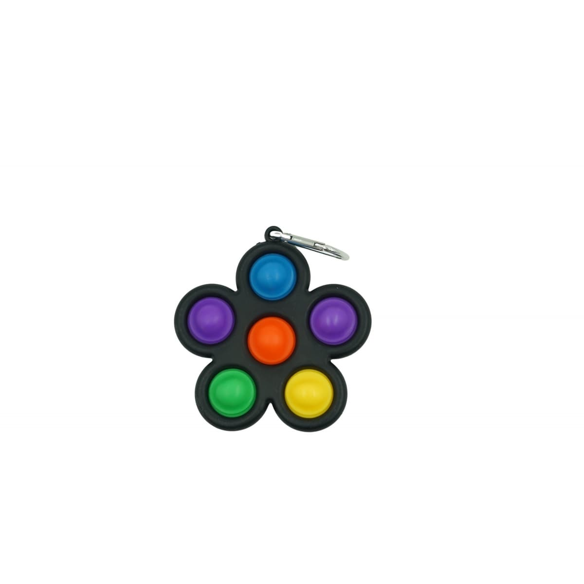 Jucarie Push Pop Bubble Fidget, Pop It, breloc antistres, Floare, Multicolor/Negru