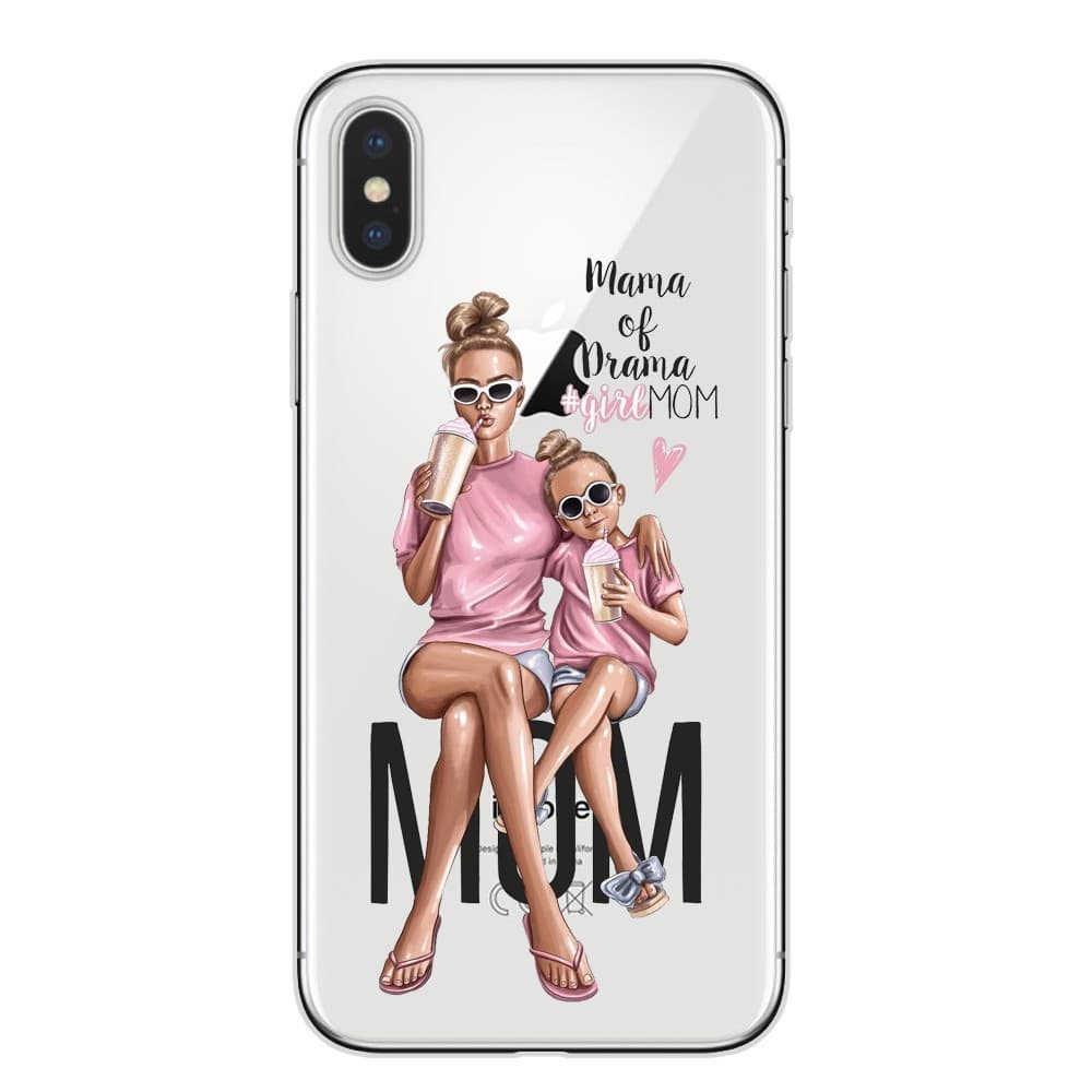 Husa protectie,Flippy, compatibila cu Apple iPhone 12 Glass print Mama of Drama Multicolor