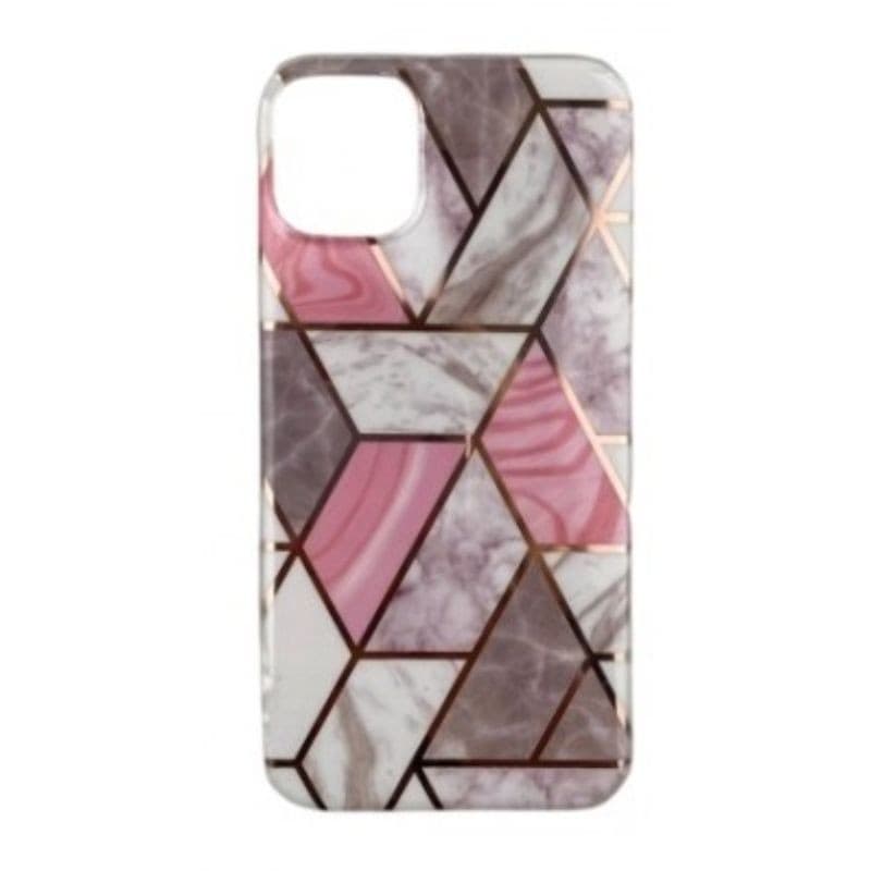 Husa protectie Flippy compatibila cu Samsung Galaxy A32 Soft IMD TPU Marble Geometric Alb