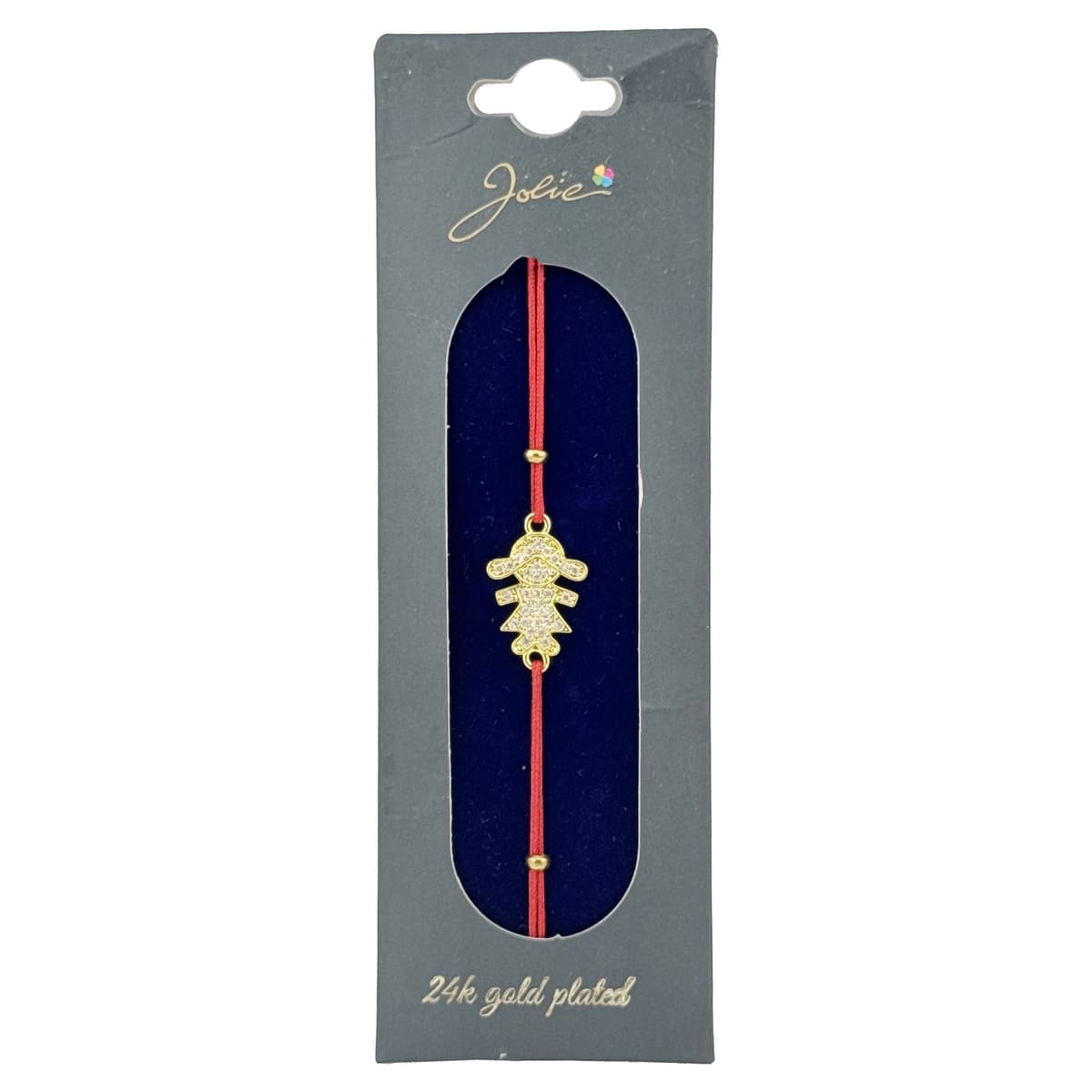 Bratara Placata cu Aur 24k, Jolie, Model Fetita, Martisor Bratara, cu Snur Rosu, Auriu