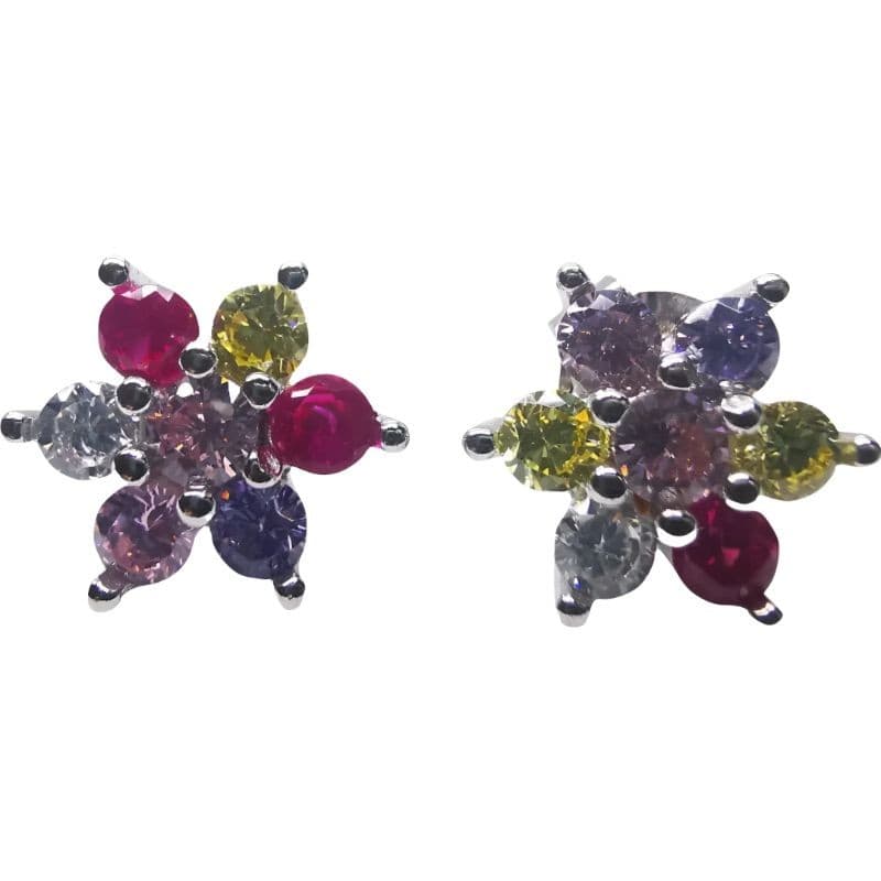 Cercei Argint 925 Floricele Colorate