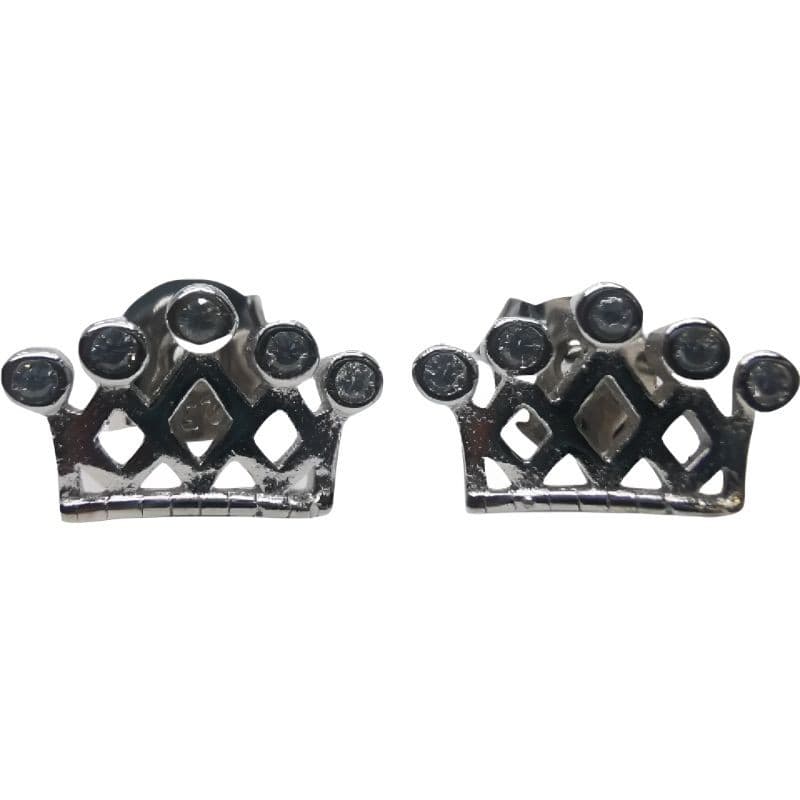 Cercei Argint 925 Coronita cu 5 Pietre, 1.40 g