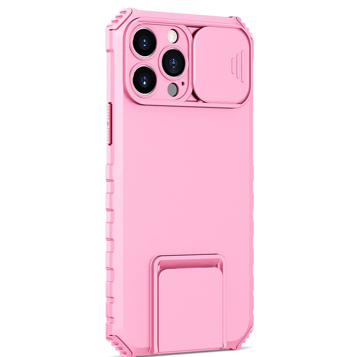Husa Defender cu Stand pentru Samsung Galaxy S22 Plus, Roz, Suport reglabil, Antisoc, Protectie glisanta pentru camera
