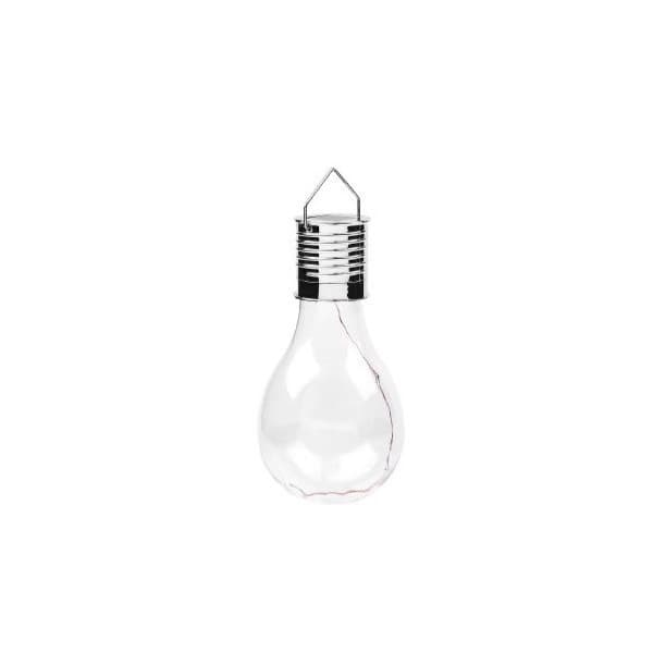 Lampa Solara LED Decorativa sub forma de Bulb, pentru exterior, suspendata, IP65, Ultron Transparent, lumina calda, Flippy