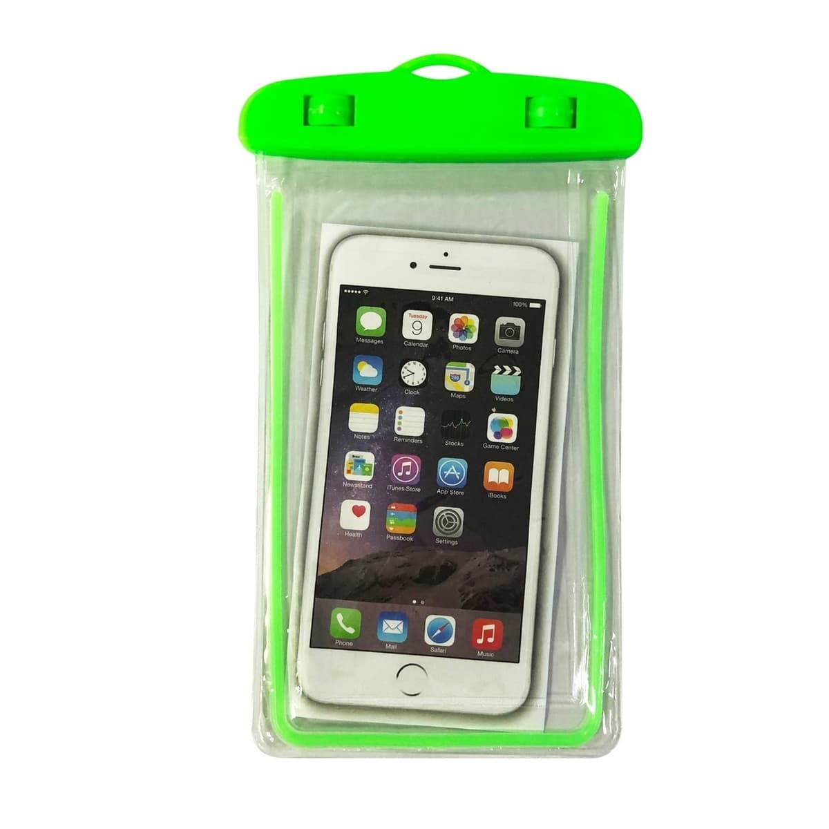 Husa subacvatica Zip Waterproof Flippy, Snowproof, Universala, Impermeabila, cu Snur, pentru telefon sau documente, Verde deschis