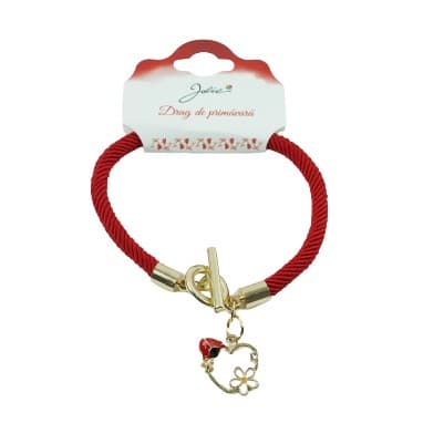 Martisor Bratara Aurie Jolie Buburuza pe Inima